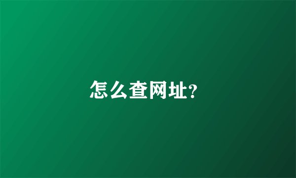 怎么查网址?