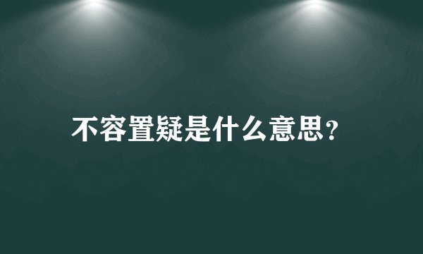 不容置疑是什么意思?