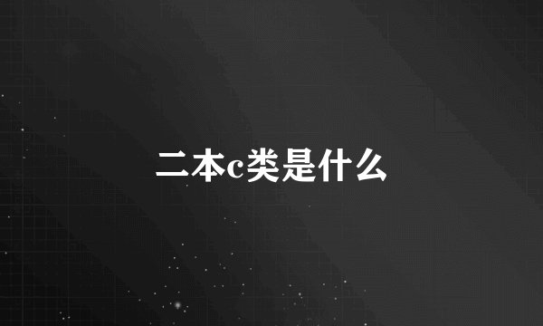 二本c类是什么