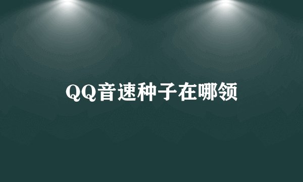 QQ音速种子在哪领