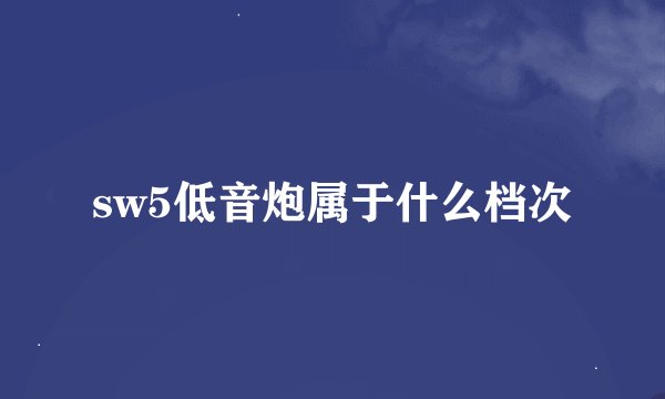sw5低音炮属于什么档次