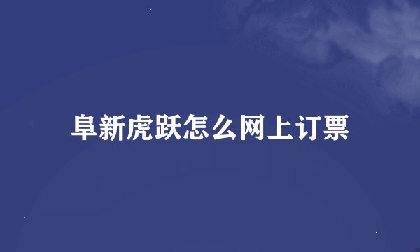 阜新虎跃怎么网上订票