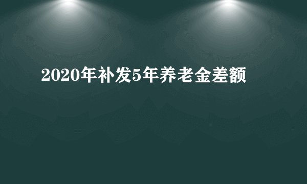 2020年补发5年养老金差额
