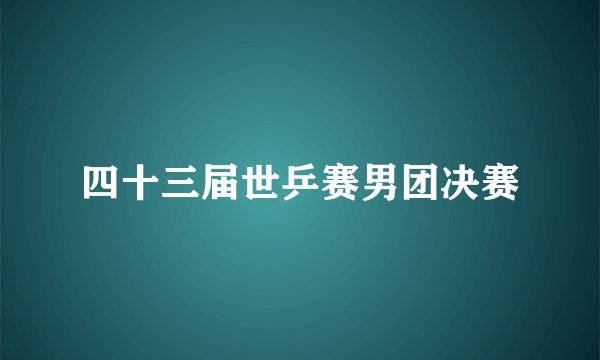 四十三届世乒赛男团决赛