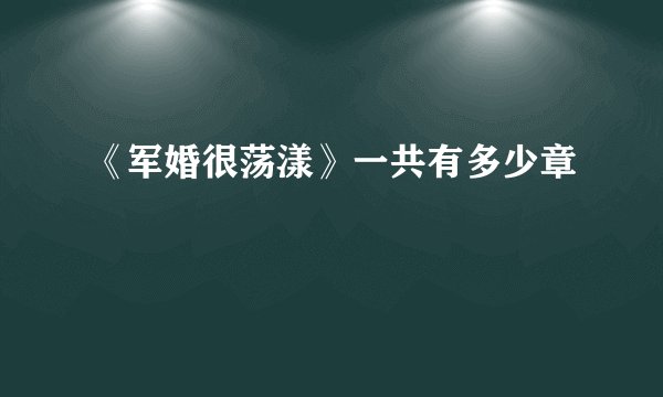 《军婚很荡漾》一共有多少章