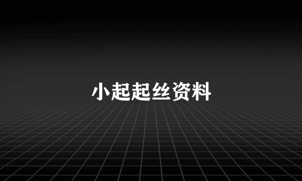 小起起丝资料