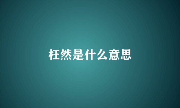 枉然是什么意思