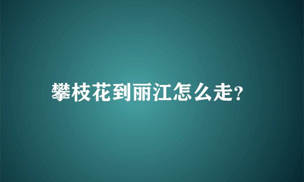 攀枝花到丽江怎么走？
