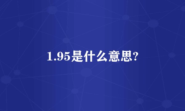 1.95是什么意思?