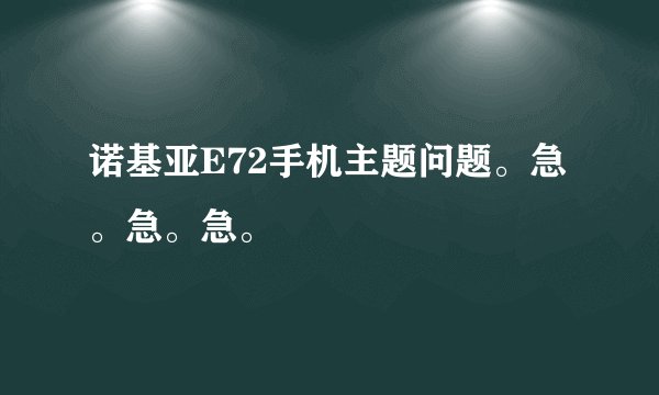 诺基亚E72手机主题问题。急。急。急。