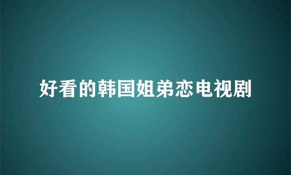 好看的韩国姐弟恋电视剧