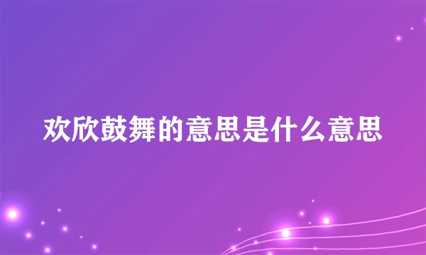 欢欣鼓舞的意思是什么意思