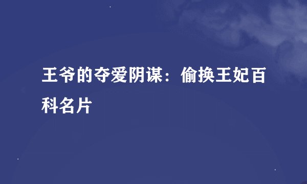 王爷的夺爱阴谋：偷换王妃百科名片