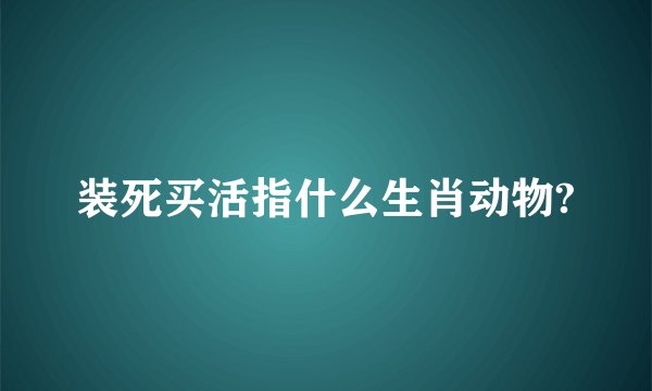 装死买活指什么生肖动物?
