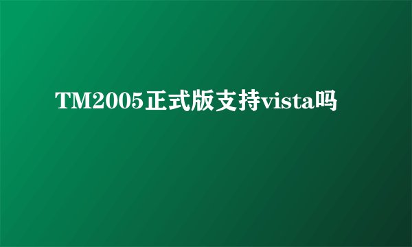 TM2005正式版支持vista吗