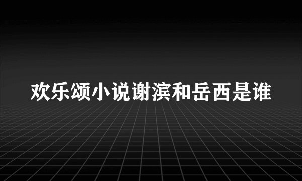 欢乐颂小说谢滨和岳西是谁