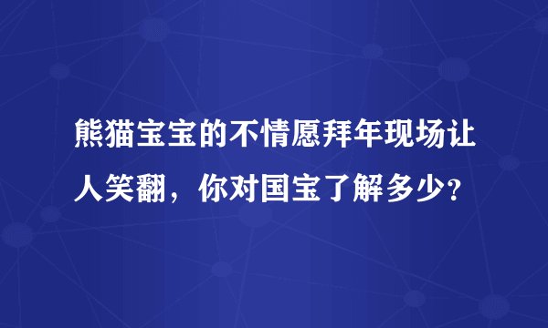 熊猫宝宝的不情愿拜年现场让人笑翻，你对国宝了解多少？