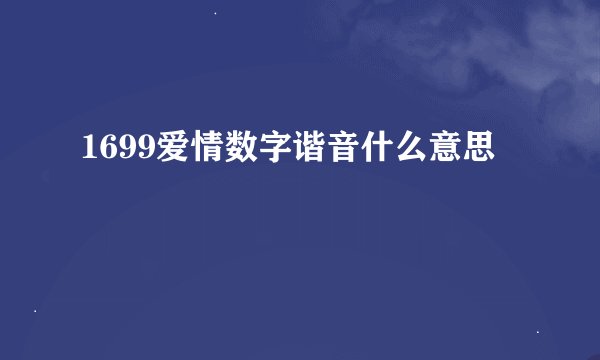 1699爱情数字谐音什么意思