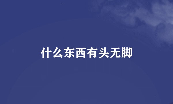什么东西有头无脚
