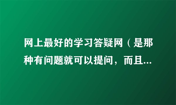 网上最好的学习答疑网（是那种有问题就可以提问，而且会很快帮你解决的，不过夜)