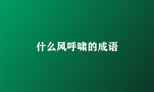 什么风呼啸的成语
