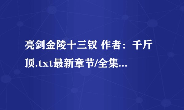 亮剑金陵十三钗 作者：千斤顶.txt最新章节/全集txt免费下载