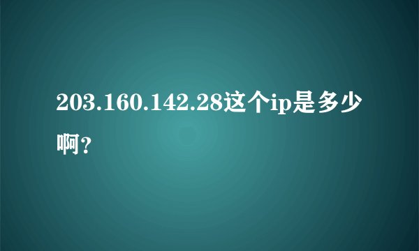 203.160.142.28这个ip是多少啊?