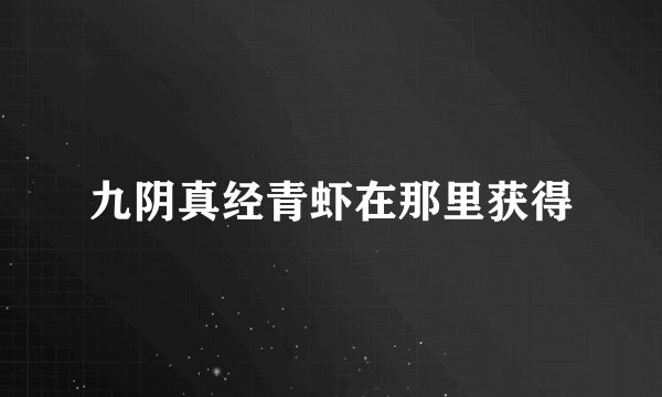 九阴真经青虾在那里获得