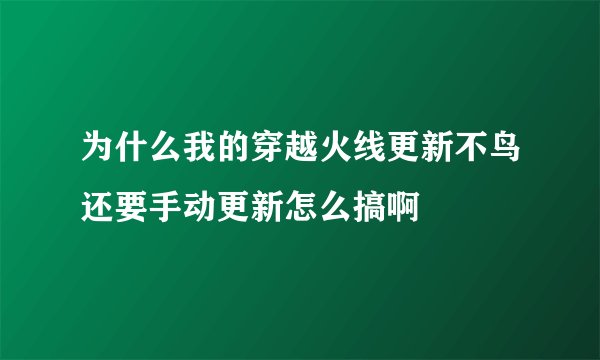 为什么我的穿越火线更新不鸟还要手动更新怎么搞啊
