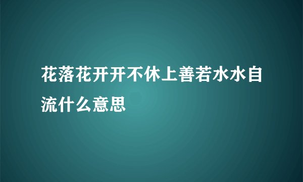 花落花开开不休上善若水水自流什么意思