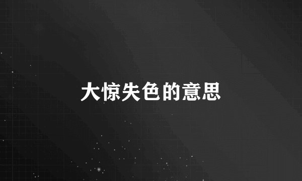 大惊失色的意思