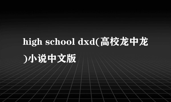 high school dxd(高校龙中龙)小说中文版
