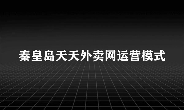 秦皇岛天天外卖网运营模式
