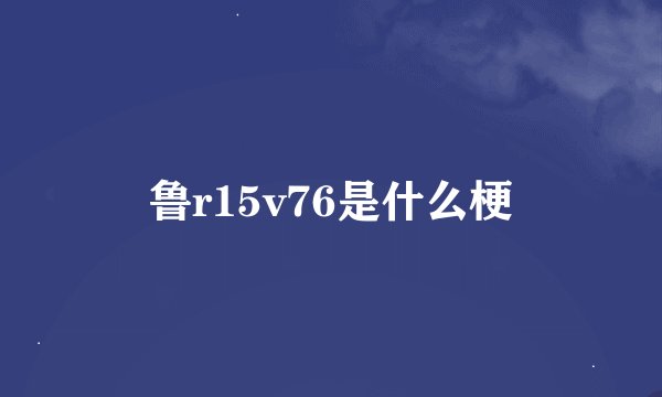 鲁r15v76是什么梗
