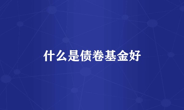 什么是债卷基金好