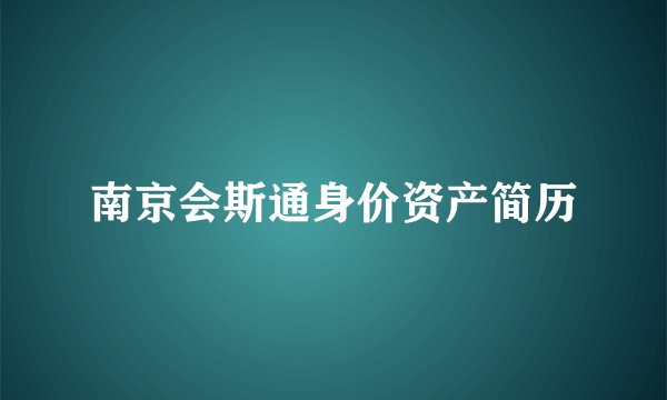 南京会斯通身价资产简历