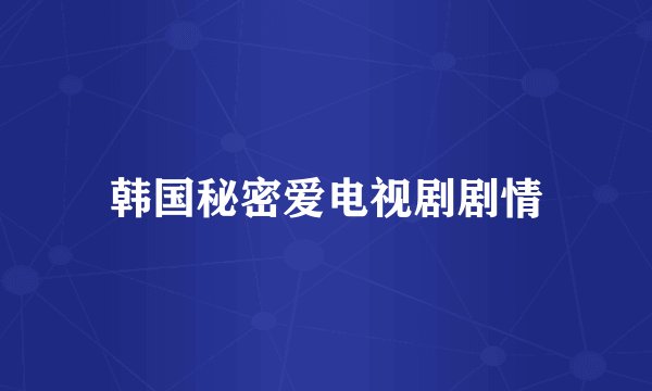 韩国秘密爱电视剧剧情