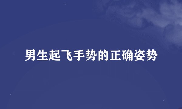 男生起飞手势的正确姿势