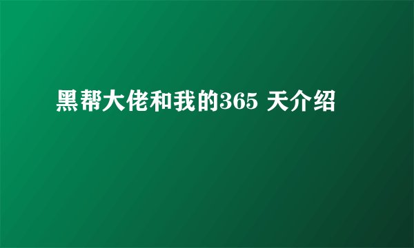 黑帮大佬和我的365 天介绍