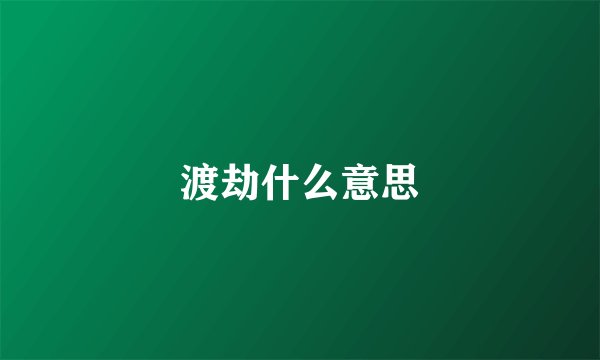 渡劫什么意思