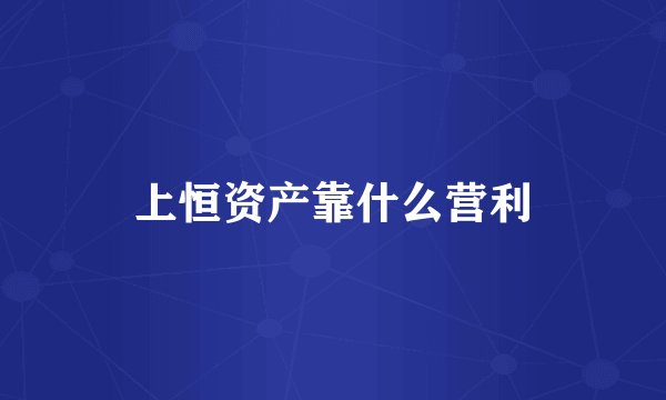 上恒资产靠什么营利