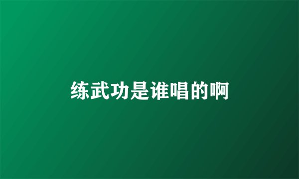 练武功是谁唱的啊