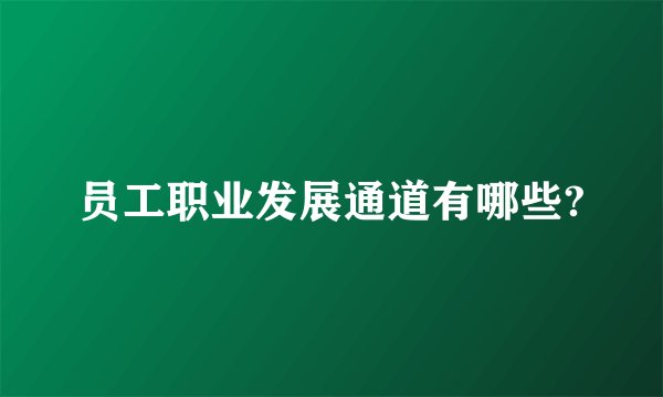 员工职业发展通道有哪些?
