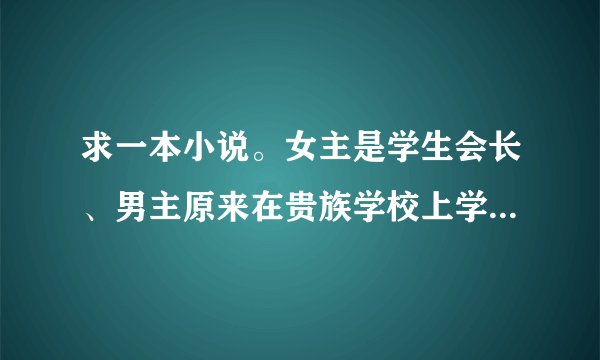 求一本小说。女主是学生会长、男主原来在贵族学校上学。后来情感上受了伤害，来到女主所在的学校。