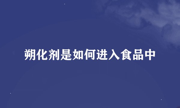 朔化剂是如何进入食品中