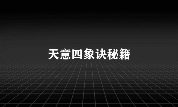 天意四象诀秘籍