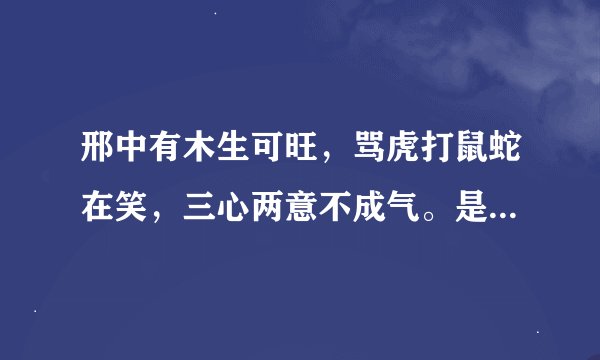 邢中有木生可旺，骂虎打鼠蛇在笑，三心两意不成气。是什么生肖？求解