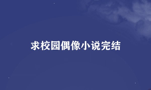 求校园偶像小说完结