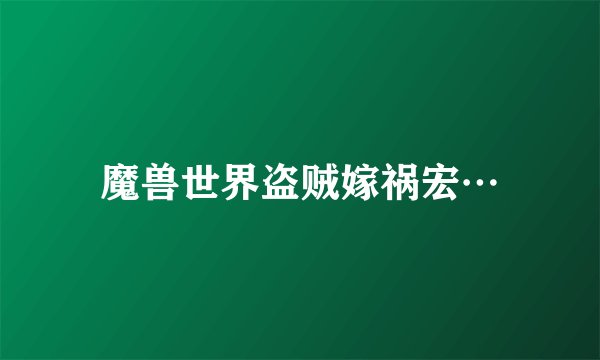 魔兽世界盗贼嫁祸宏…