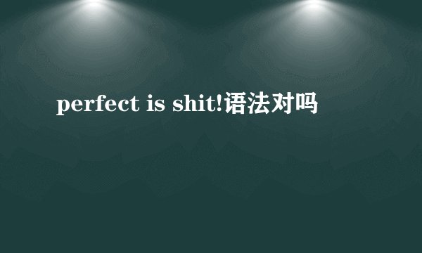perfect is shit!语法对吗